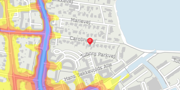 Trafikstøjkort på Carolinevej 18, . , 2900 Hellerup