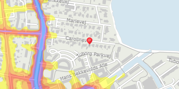 Trafikstøjkort på Carolinevej 20, . , 2900 Hellerup