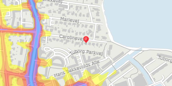 Trafikstøjkort på Carolinevej 22, . , 2900 Hellerup