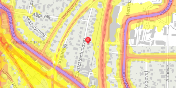 Trafikstøjkort på Charlottenlundvej 16A, . , 2900 Hellerup