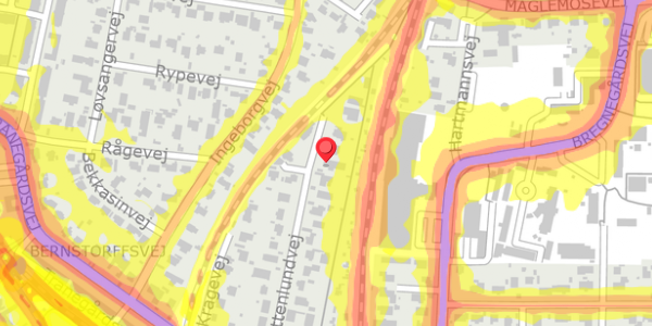 Trafikstøjkort på Charlottenlundvej 28A, . , 2900 Hellerup