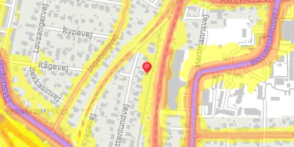 Trafikstøjkort på Charlottenlundvej 28B, . , 2900 Hellerup