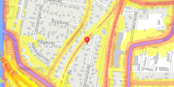Trafikstøjkort på Charlottenlundvej 29, . , 2900 Hellerup
