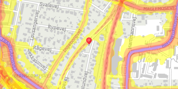 Trafikstøjkort på Charlottenlundvej 33, . , 2900 Hellerup