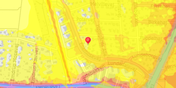 Trafikstøjkort på Ellemosevej 10, . , 2900 Hellerup