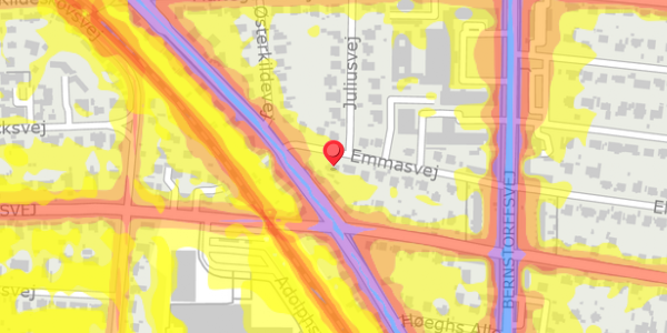 Trafikstøjkort på Emmasvej 21, . , 2820 Gentofte