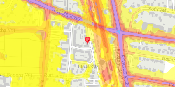 Trafikstøjkort på Esthersvej 41, 3. th, 2900 Hellerup