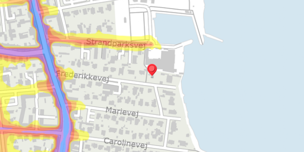 Trafikstøjkort på Frederikkevej 21, st. , 2900 Hellerup