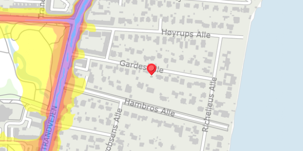Trafikstøjkort på Gardes Alle 24, 2900 Hellerup