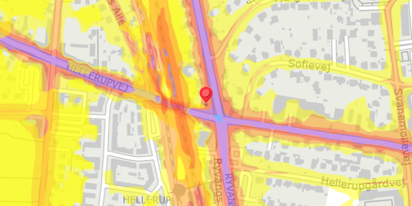 Trafikstøjkort på Gersonsvej 1, 2900 Hellerup