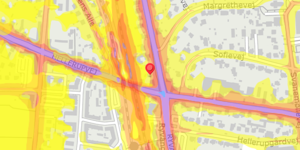 Trafikstøjkort på Gersonsvej 3, 2900 Hellerup