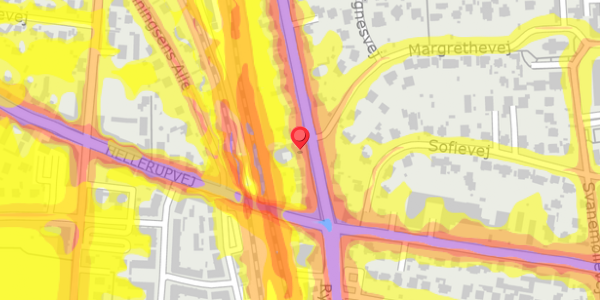 Trafikstøjkort på Gersonsvej 7, 2900 Hellerup