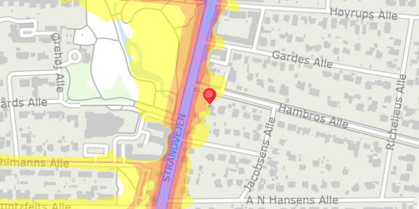 Trafikstøjkort på Hambros Alle 2, . , 2900 Hellerup