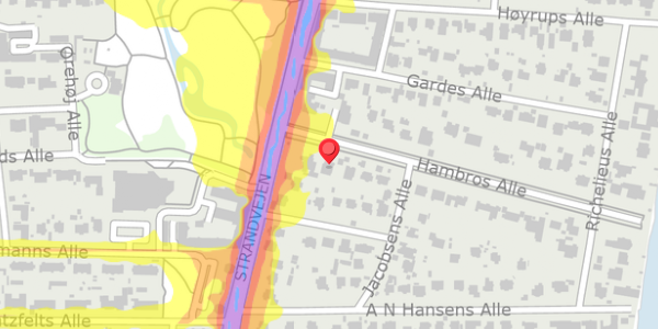 Trafikstøjkort på Hambros Alle 4, . , 2900 Hellerup