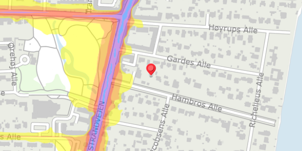 Trafikstøjkort på Hambros Alle 5, . , 2900 Hellerup