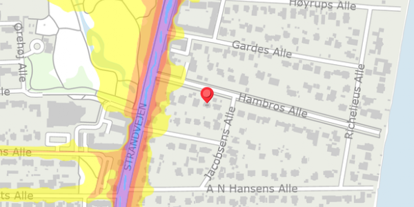 Trafikstøjkort på Hambros Alle 8, . , 2900 Hellerup