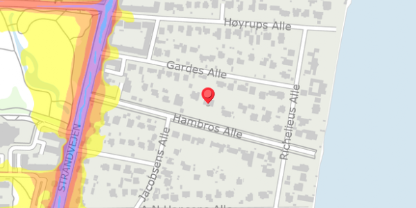 Trafikstøjkort på Hambros Alle 11C, . , 2900 Hellerup