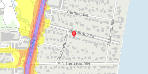 Trafikstøjkort på Hambros Alle 14, . , 2900 Hellerup