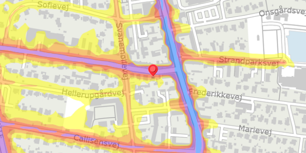 Trafikstøjkort på Hellerupvej 3, 2. , 2900 Hellerup