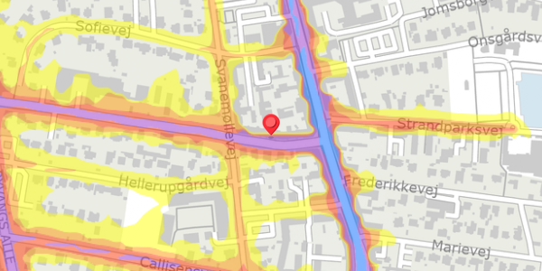 Trafikstøjkort på Hellerupvej 8, 2900 Hellerup