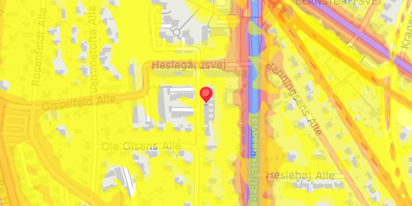 Trafikstøjkort på Hesseltoften 7, . , 2900 Hellerup