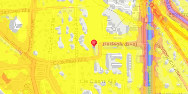 Trafikstøjkort på Hesselvang 23, . , 2900 Hellerup