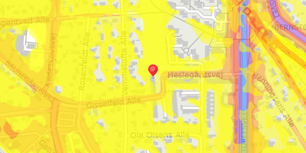 Trafikstøjkort på Hesselvang 25, . , 2900 Hellerup
