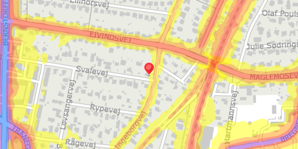 Trafikstøjkort på Ingeborgvej 26, 2900 Hellerup