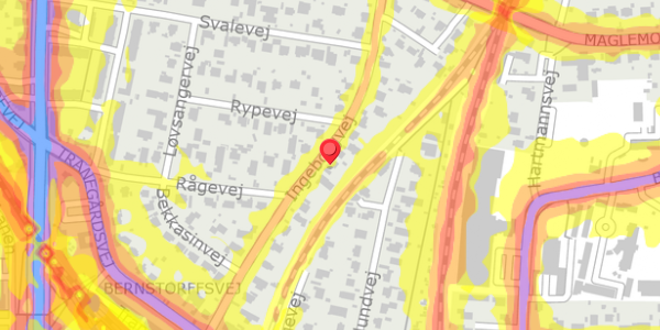 Trafikstøjkort på Ingeborgvej 49, 2900 Hellerup