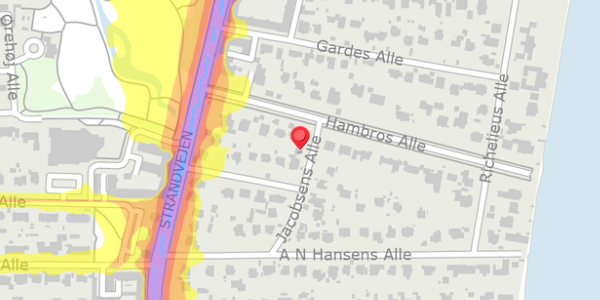 Trafikstøjkort på Jacobsens Alle 5, 2900 Hellerup