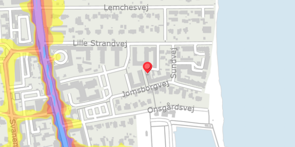 Trafikstøjkort på Jomsborgvej 21, kl. th, 2900 Hellerup