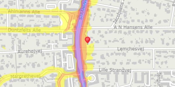 Trafikstøjkort på Lemchesvej 1, . , 2900 Hellerup