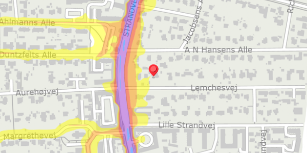 Trafikstøjkort på Lemchesvej 3, . , 2900 Hellerup