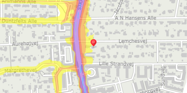 Trafikstøjkort på Lemchesvej 4B, . , 2900 Hellerup