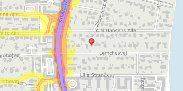 Trafikstøjkort på Lemchesvej 5A, . , 2900 Hellerup