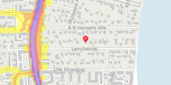 Trafikstøjkort på Lemchesvej 11, . , 2900 Hellerup