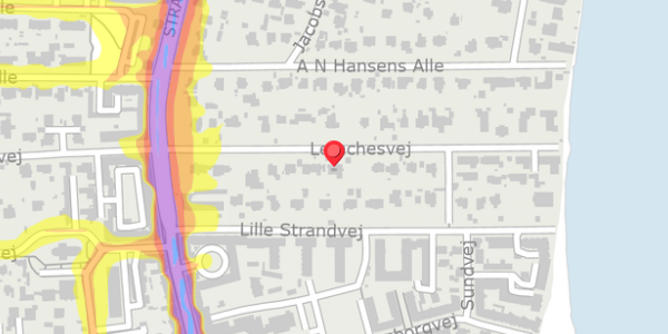 Trafikstøjkort på Lemchesvej 14, . , 2900 Hellerup