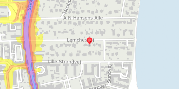 Trafikstøjkort på Lemchesvej 18, . , 2900 Hellerup
