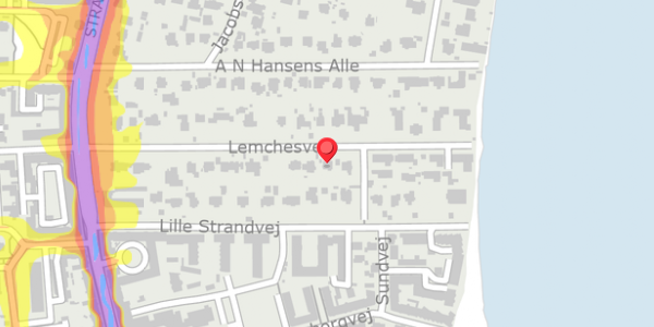 Trafikstøjkort på Lemchesvej 20, . , 2900 Hellerup