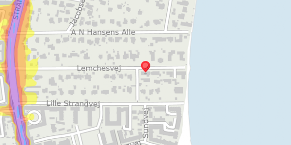 Trafikstøjkort på Lemchesvej 24, . , 2900 Hellerup