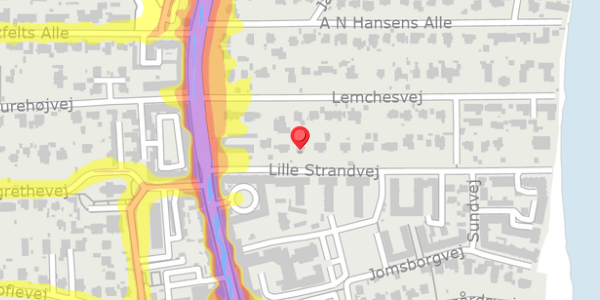Trafikstøjkort på Lille Strandvej 7, 2900 Hellerup