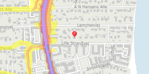 Trafikstøjkort på Lille Strandvej 9A, . , 2900 Hellerup