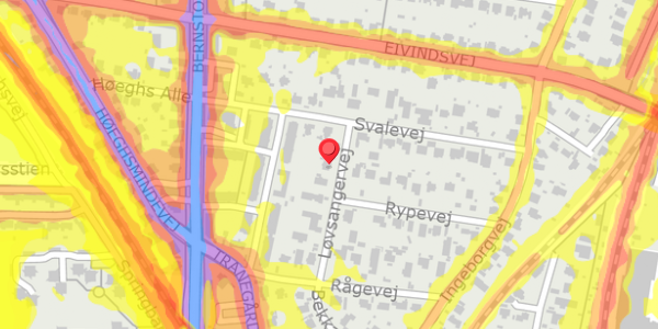Trafikstøjkort på Løvsangervej 6, . , 2900 Hellerup