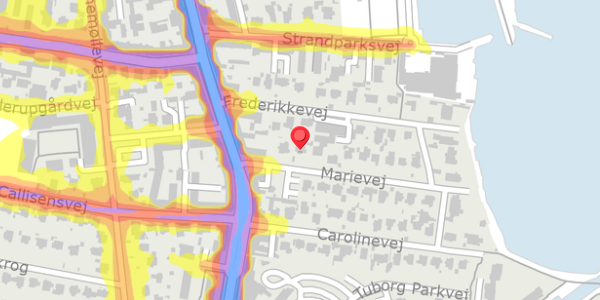 Trafikstøjkort på Marievej 5, 2900 Hellerup