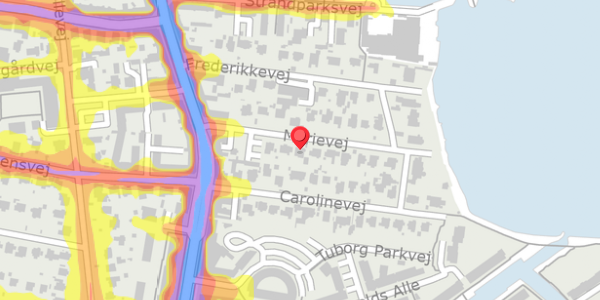 Trafikstøjkort på Marievej 10B, 2900 Hellerup