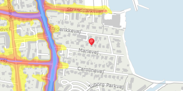 Trafikstøjkort på Marievej 13, 2900 Hellerup