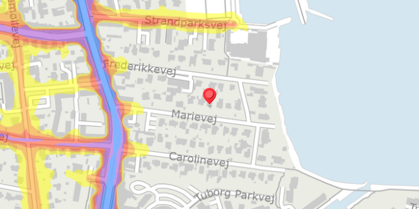 Trafikstøjkort på Marievej 15, 2900 Hellerup
