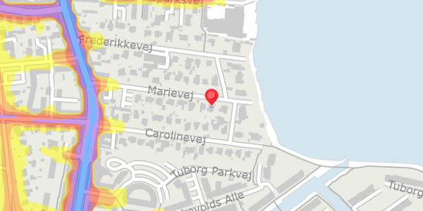 Trafikstøjkort på Marievej 20, 2900 Hellerup