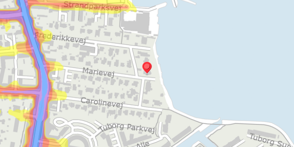 Trafikstøjkort på Marievej 23, 2900 Hellerup