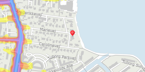 Trafikstøjkort på Marievej 24, 2900 Hellerup